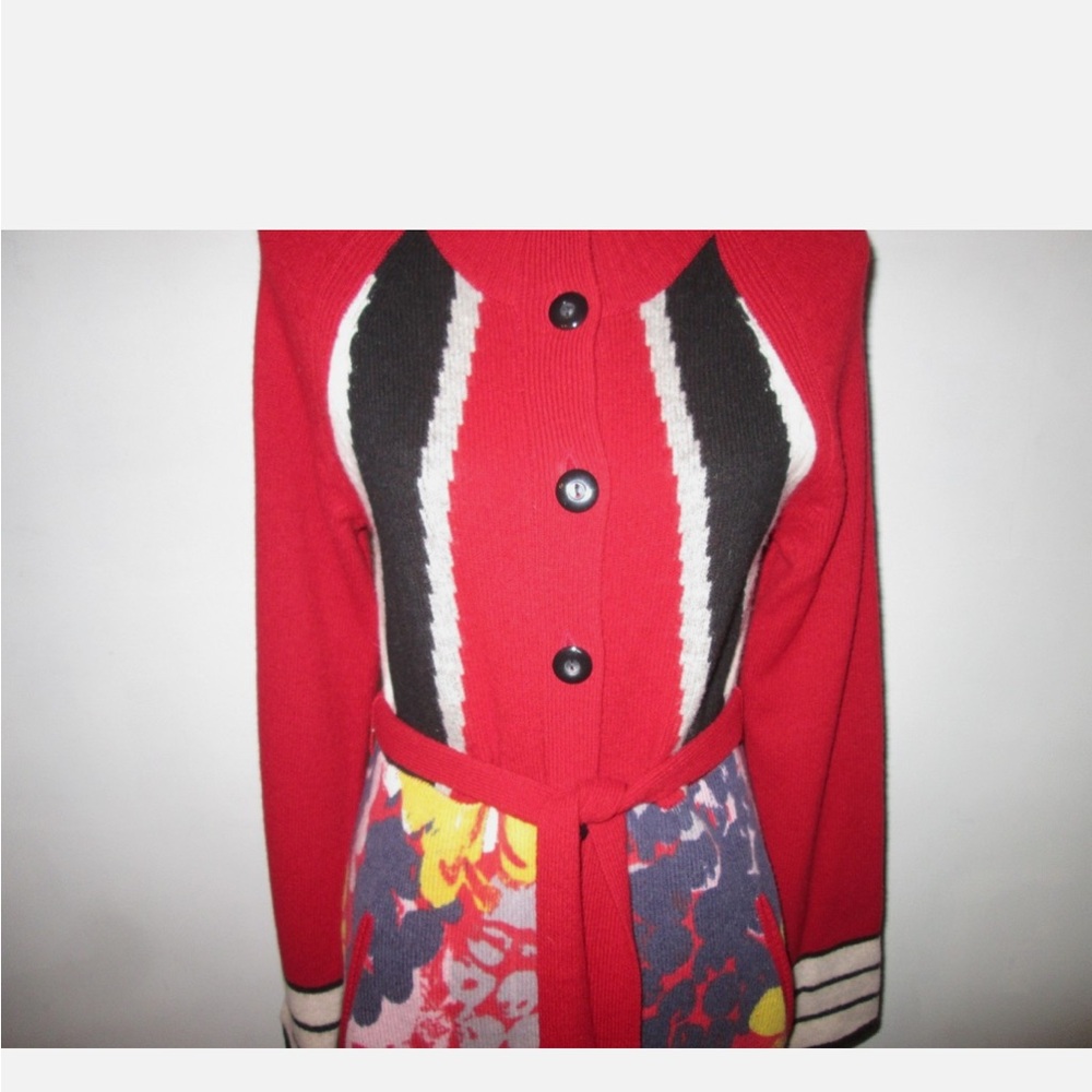 Anthropologie Sparrow Colorful Button-Up Cardigan Coat w/Belt - Picture 5 of 6